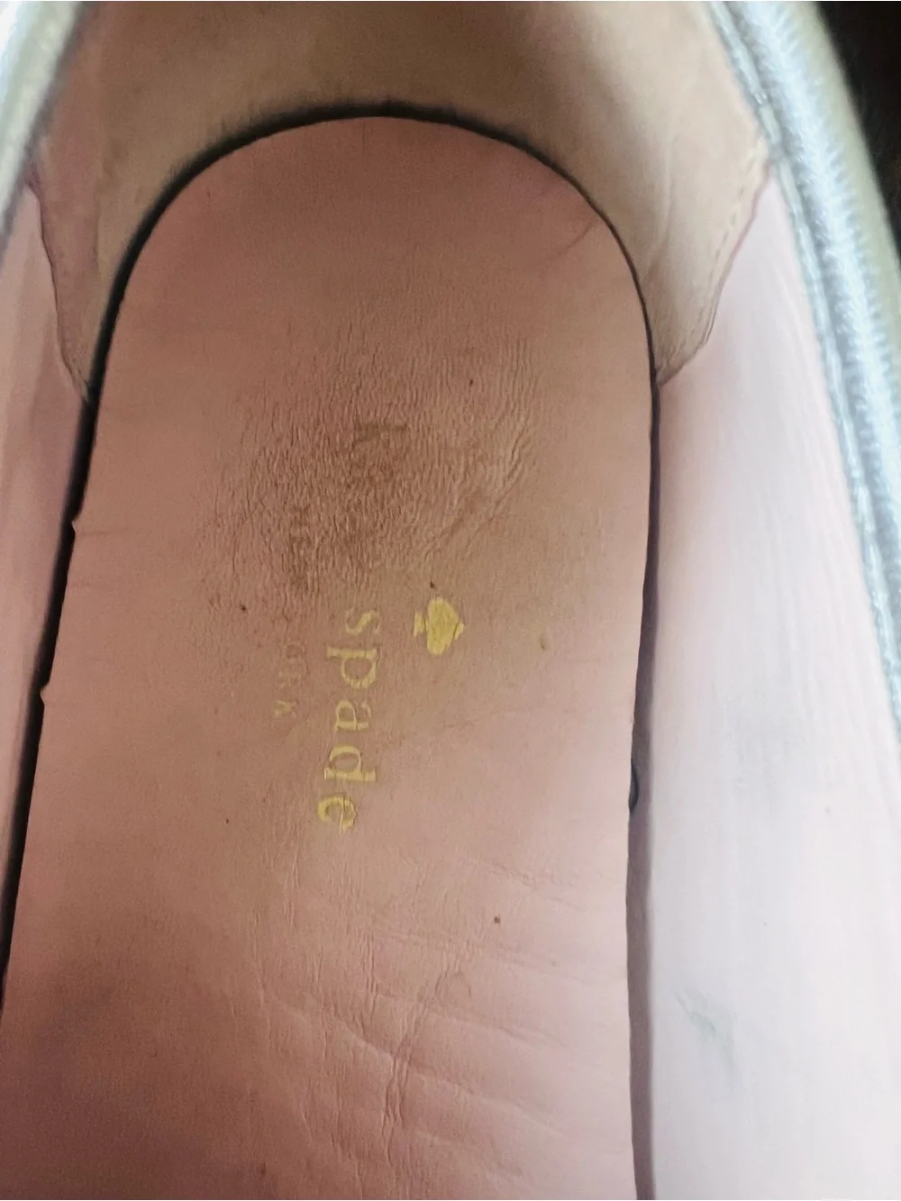 kate spade Silver Croc-Embossed Slip-On Flats